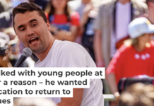 Charlie Kirk speaks at Utah Valley University on Sept. 10, 2025, in Orem, Utah, shortly before he was shot and killed. Trent Nelson/The Salt Lake Tribune/Getty Images